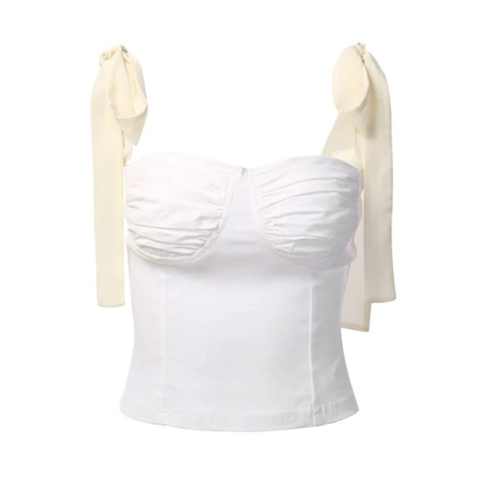 Tie Strap Ruched Blouse